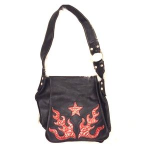 Leather biker purse